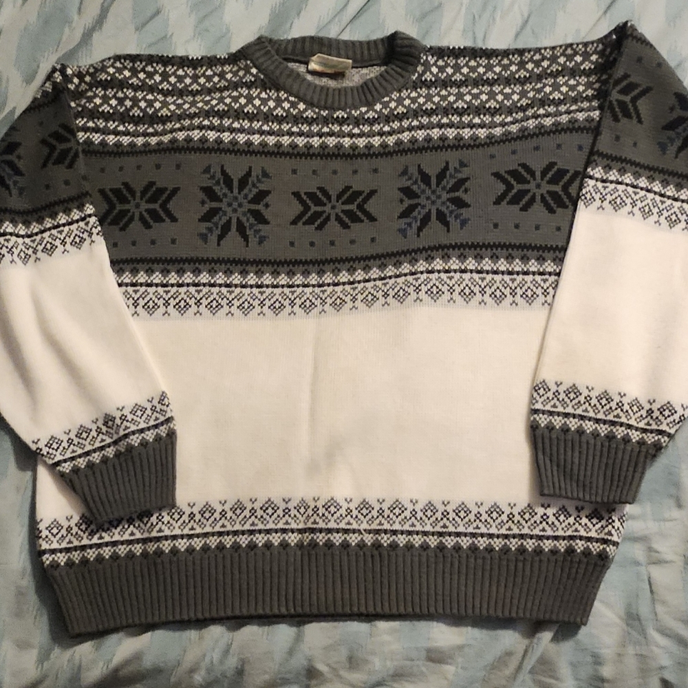Vintage 1990s Northwest Territory Snow Graphic Knitted Sweater Men's Size XL